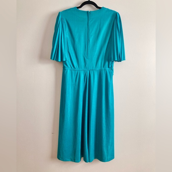 Vintage 70s/80s Teal Angel Wing Disco Dress - Picture 6 of 8